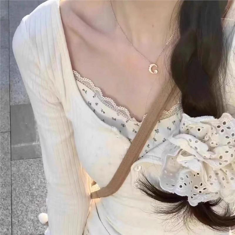 

Women s Autumn Floral Patchwork Long-Sleeve Slim T-Shirt S