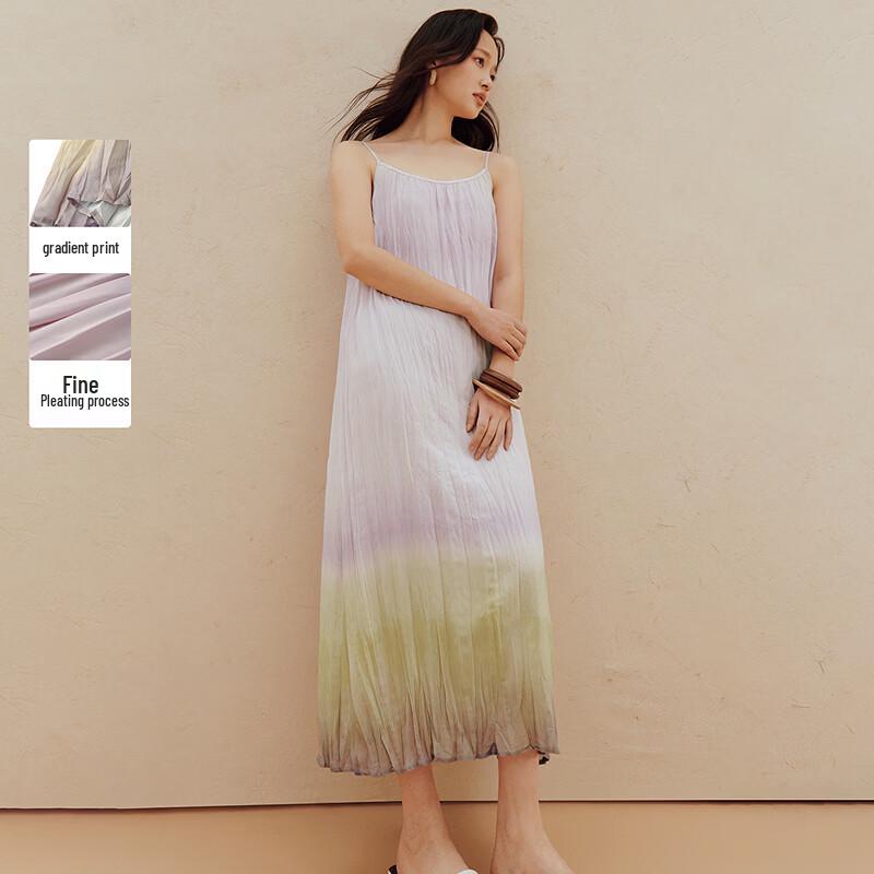 

INMAN French Gradient Print Pleated Camisole Dress M