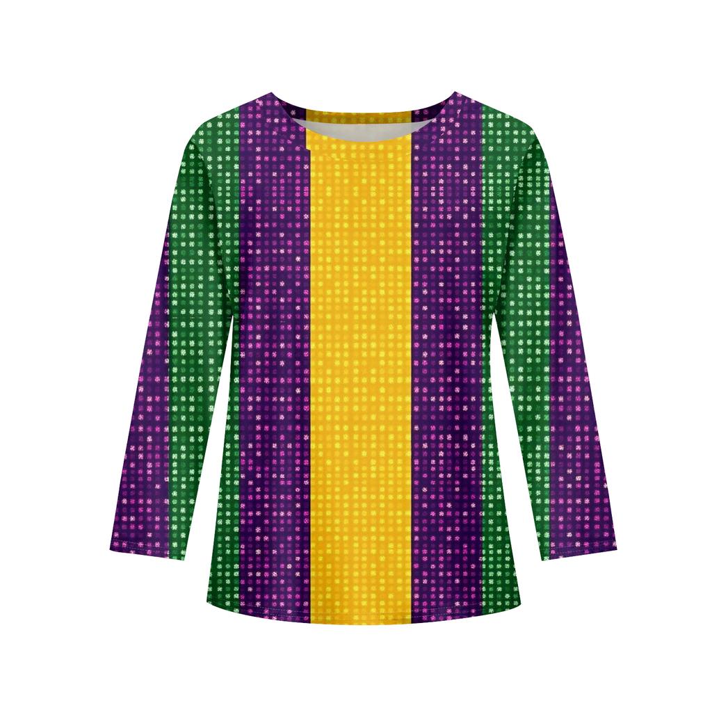 Magliette a Maniche Lunghe da Ragazza Top Autunnali per Bambini T-shirt Basic Stampate Girocollo