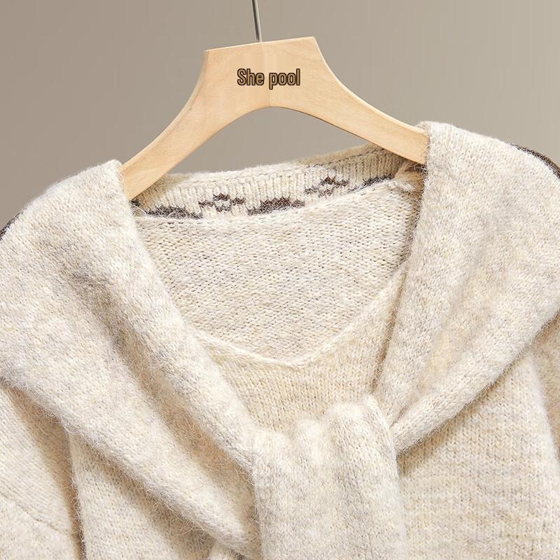 Women's Wool Blend Drop Shoulder Knit Sweater