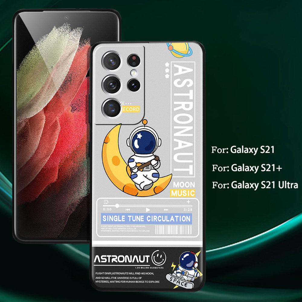 Case For Samsung Galaxy S20 FE S22 Ultra S21 Plus Luxury Soft Phone Case S10 S9 S8 S10e S7 Silicone Funda Fashion Cool Astronaut