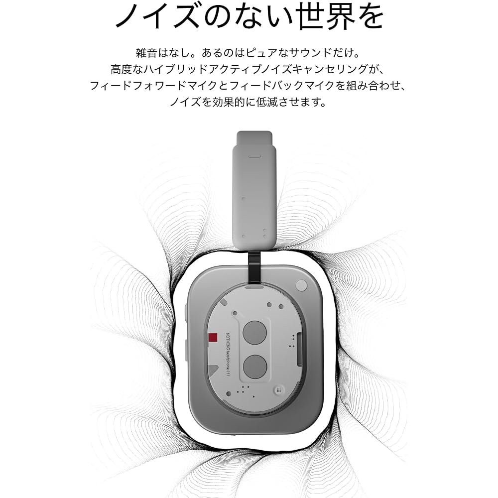Nothing Wireless Headphones (1): [VGP 2026 Gold Award] / Hybrid Active Noise Cancellation / Over-Ear / Bluetooth / Up to 80 Hours Playback / KEF Tunin