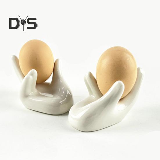 Suport pentru ouă în formă de mână, construcție ceramică robustă, întreținere ușoară, suport pentru ouă fierte, recipient pentru birou, decorare