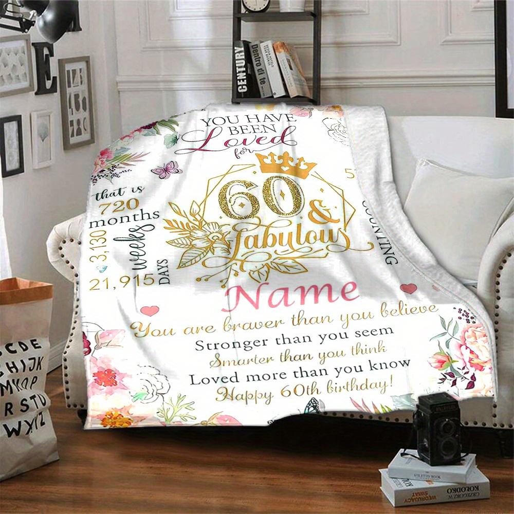 Birthday Gift For Her 60Th Birthday Home Blankets Soft Warm Light Weight All Seasons Multi Purpose Blanket Picnic Sofa Office Bed Living Room Suitable