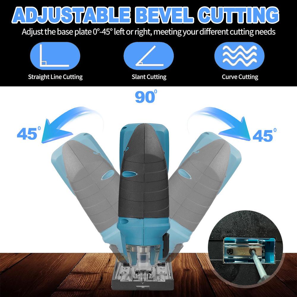 Cordless Jigsaw High Power Electric Curved Saw Portable Multi-Function Woodworking Power Tool