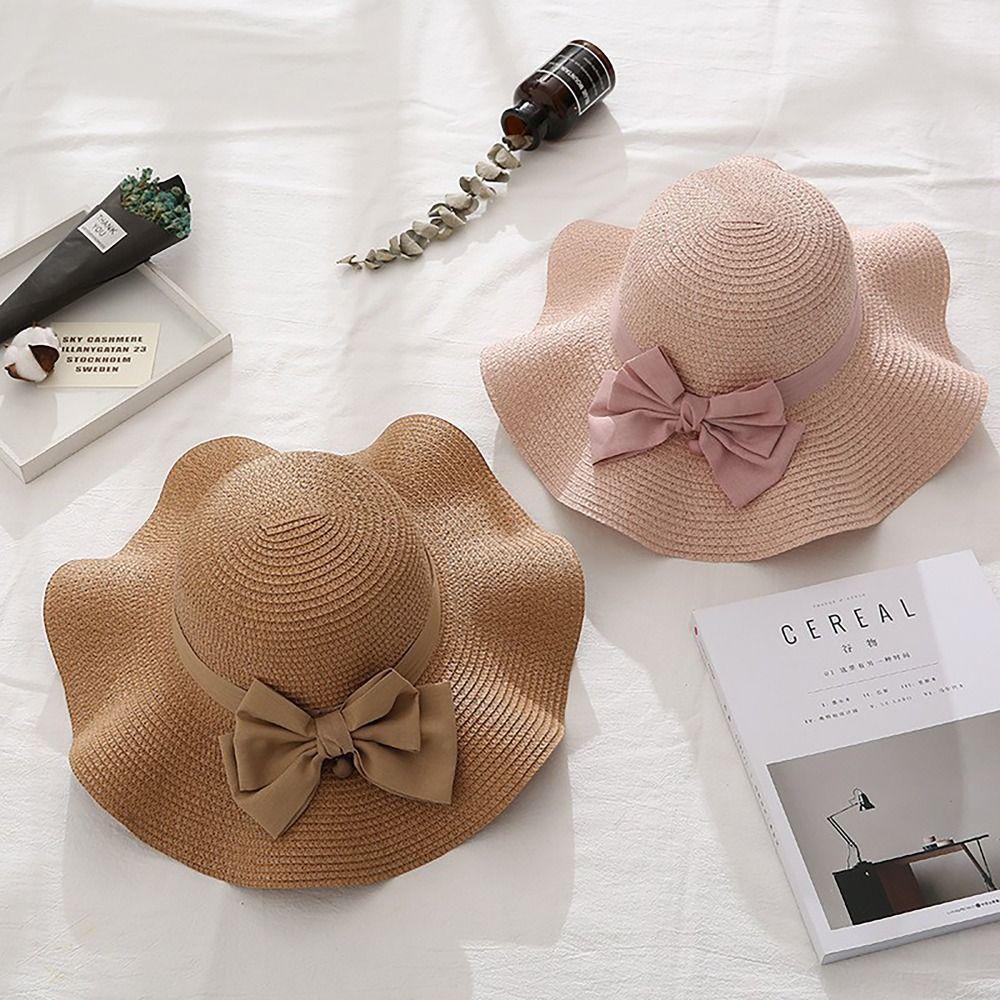 

Big Bow Panama Straw Hat UV Protection Summer Hats Summer Cover Hat Travel