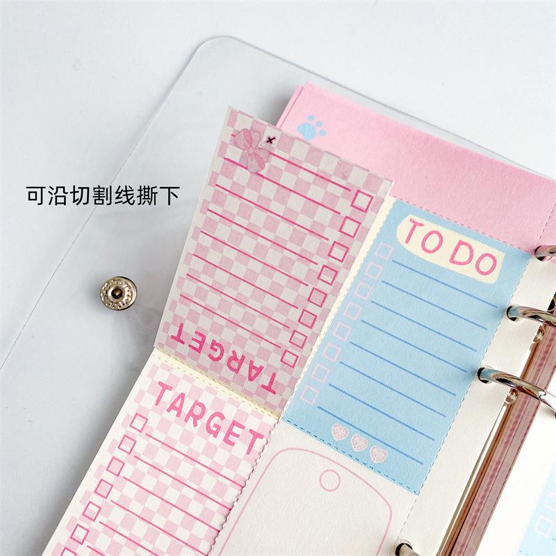 A6 Cute Binder Rabbit Week Plan Todo Paper Refill Accessories 120gsm Loose-leaf Notebook Journal Diary Paper School Stationery