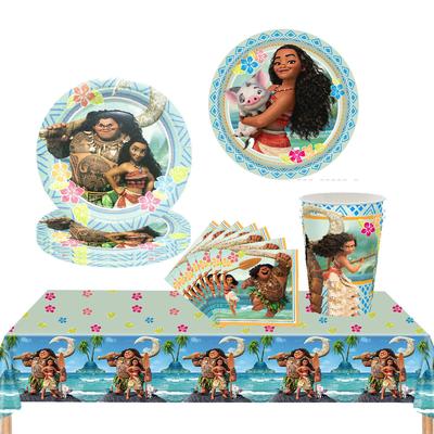 Moana Narozeninový Stolní Ubrousek Párty pro Kluky Párty Jednorázový Papírový Talíř Stolní Ubrousek Sada Ubrousků