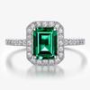 Luxury Trendy Green Cubic Zirconia Women Rings Copper Color Bling Wedding Bride Fashion Zircon Drop Shipping
