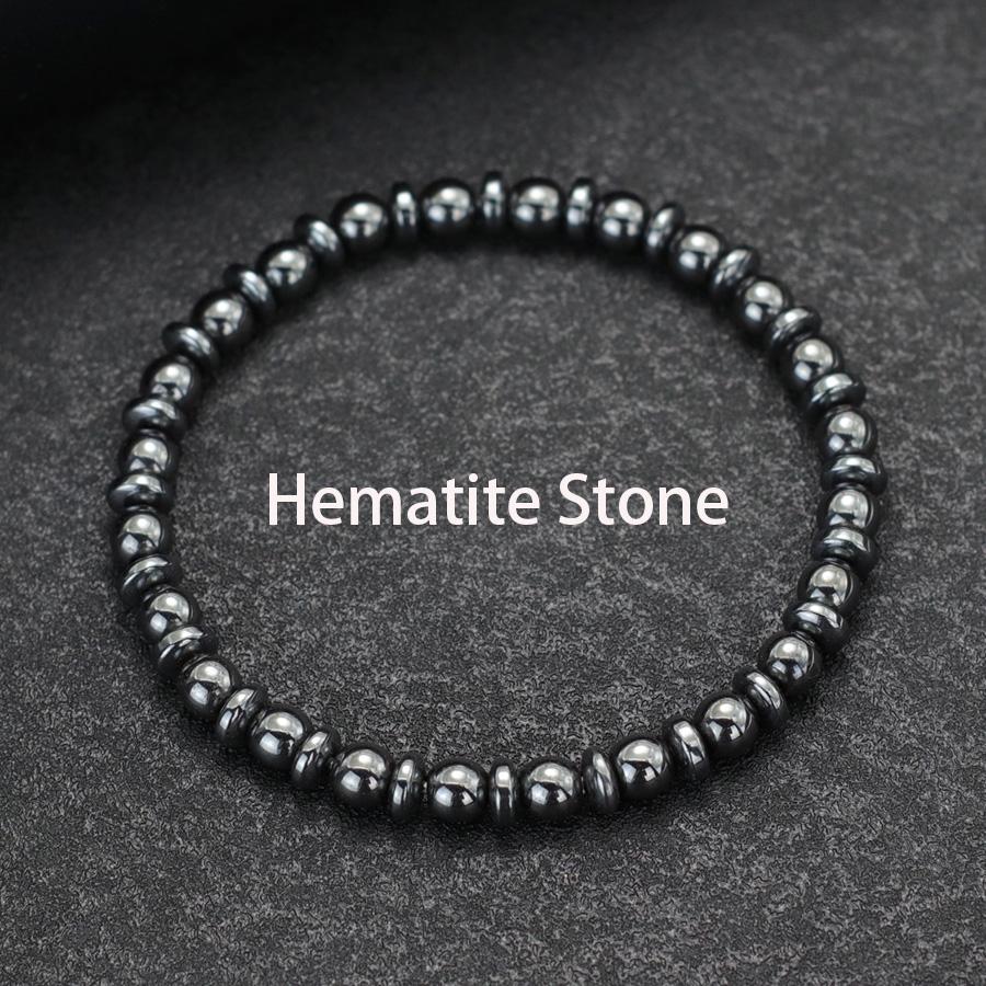 New Handmade Man Stone Bracelet With Birthstone 6mm Tiger Eyes Lava Hematite Healing Braslet Boyfriend Wrist Accessories Joias