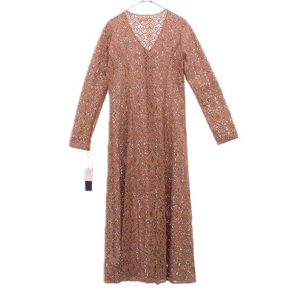 unused Lily Brown Floral lace Long sleeve one piece F Brown Women Used