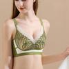 Wire-free Breathable Rabbit Ear Crystal Cup Lace Bra Shaping Underwear That Supports Side Breast Tissue
