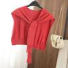 Striped Knitted Shawl Thin Warm Shoulder Wrap Trendy Shoulder Protection Scarf  Korean Style