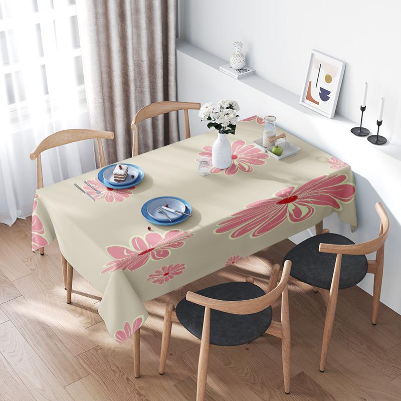 Floral Printed Tablecloth Extra Large Size Decorative Kitchen Table Cover for Dining Room Set 54 X 108, Pink Green Floral Design