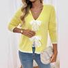 Women's V-neck Bowknot Knit Sweater - Autumn/Winter 2026 Collection