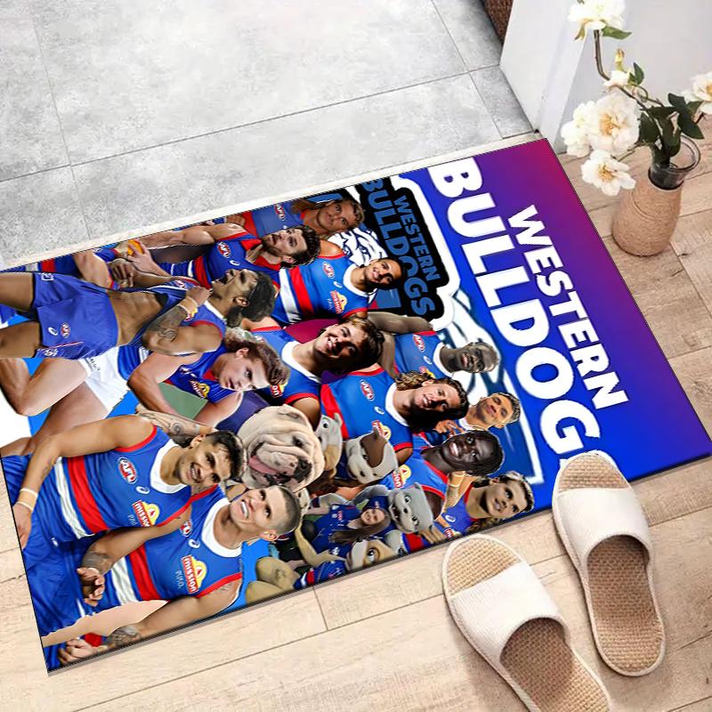 Western Bulldogs Polyester Carpet, Soft Indoor Mat for Office Chair, Living Room, Computer Desk - Decorative Home Office Rug Design