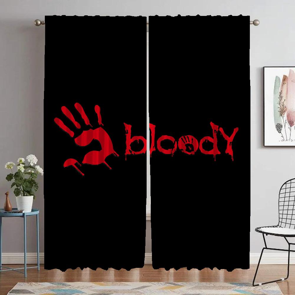 Cortina Blackout Tonos Sangrientos para Habitación 2 Paneles Cortinas Antimosquitos Cortinas de Interior para el Hogar Decoración de Halloween Separador