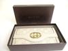 Authentic GUCCI Interlocking G Off White Leather Bifold Long Flap Wallet #706  Open box