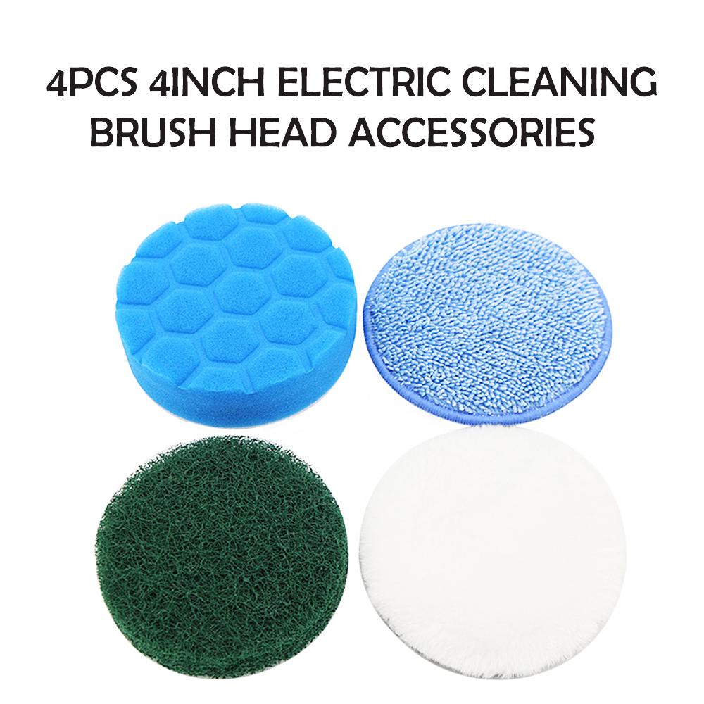 Electric Cleaning Brush Head Accessories 4inch 4PCS Flocking Hexagonal Sponge Polishing Pad Sponge Wheel Polishing Disc Scouring
