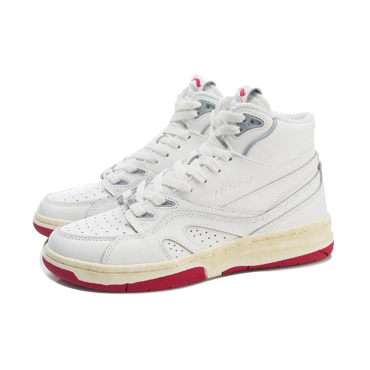 Li Ning 937 Vintage Basketball Shoes Women's High Top Ecru AGBR026-1