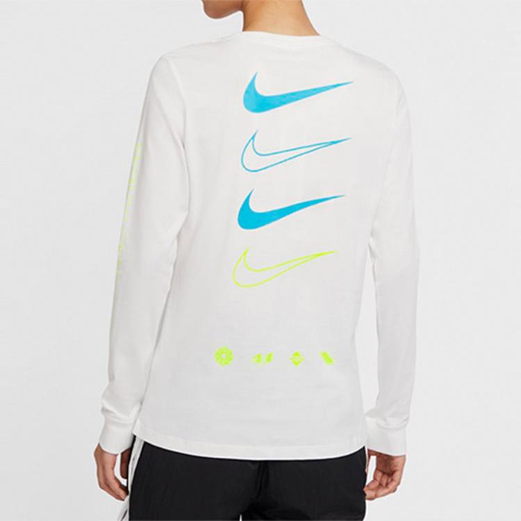 Nike Sportswear Long Sleeve Crew Neck T-Shirt Women Tops White CV9174-100