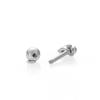 Elegant 316L Stainless Steel Stud Earrings with Eye Heart Zirconia and Screw Round Ball Design for Cartilage Piercing