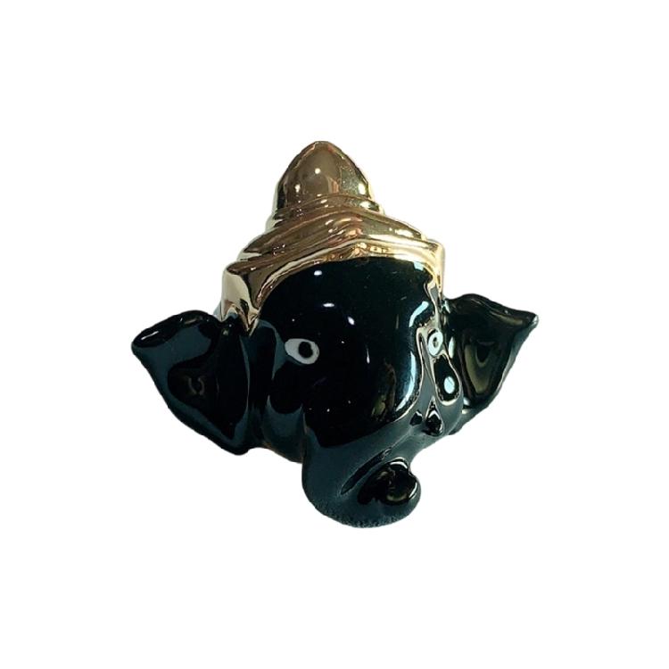 Einzigartiger Emaille-Tropfenring Verspieltes Elefanten-Ferkel-Design Goldfarbener Schmuck Metallische Textur für Modebegeisterte