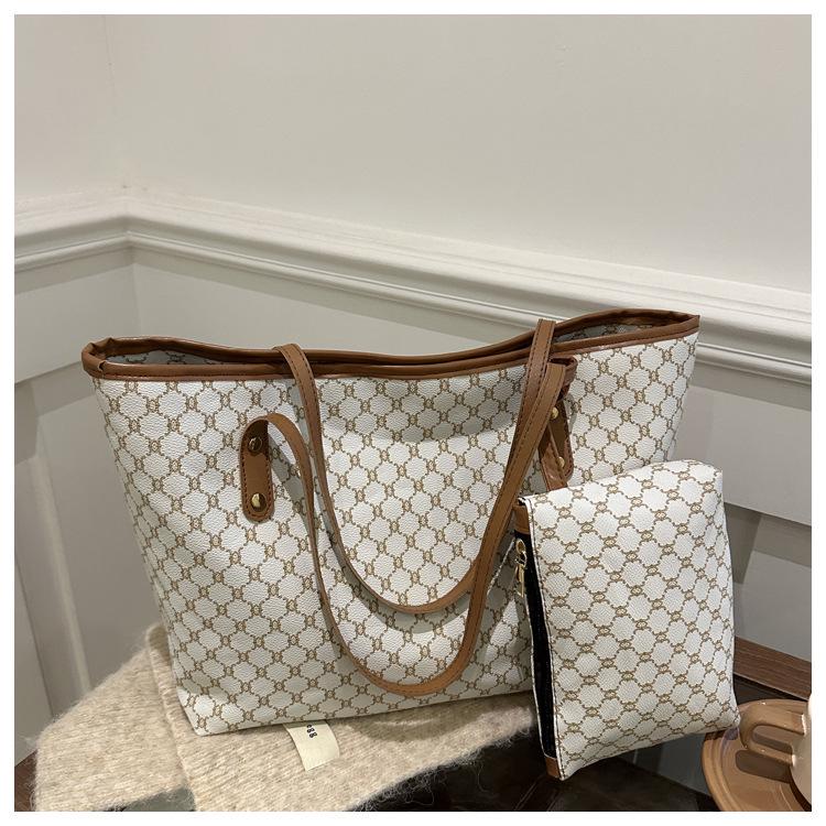 2025 Vintage Květinová Kostkovaná Taška přes Rameno - High-End, Velkokapacitní Taška Matka-Dítě