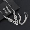Hot Sale Jewelry Wedding Dress Bride Hollow Full Diamond Women's Necklace Earrings Bracelet Set