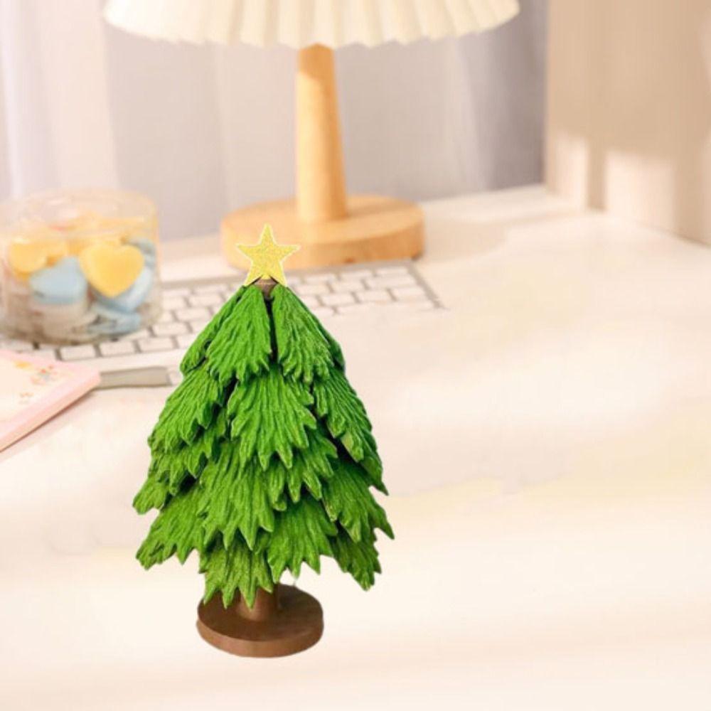Press Christmas Tree Coaster Foldable Leaf Base Cup Mat Christmas Tree Quirky Toys Children Girl