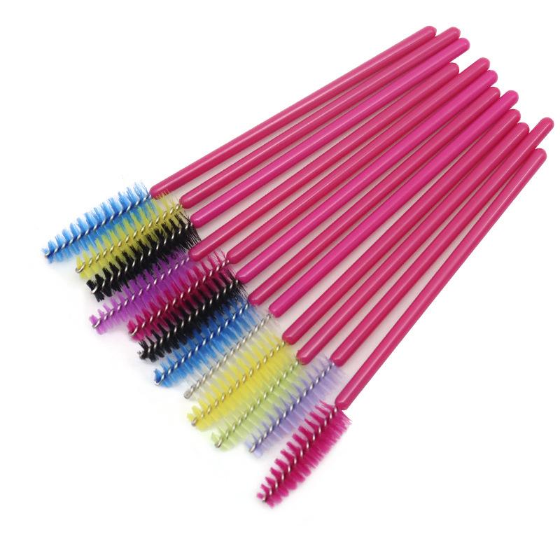 Rose Red Disposable Mascara and Eyebrow Brushes - 50pcs/bag