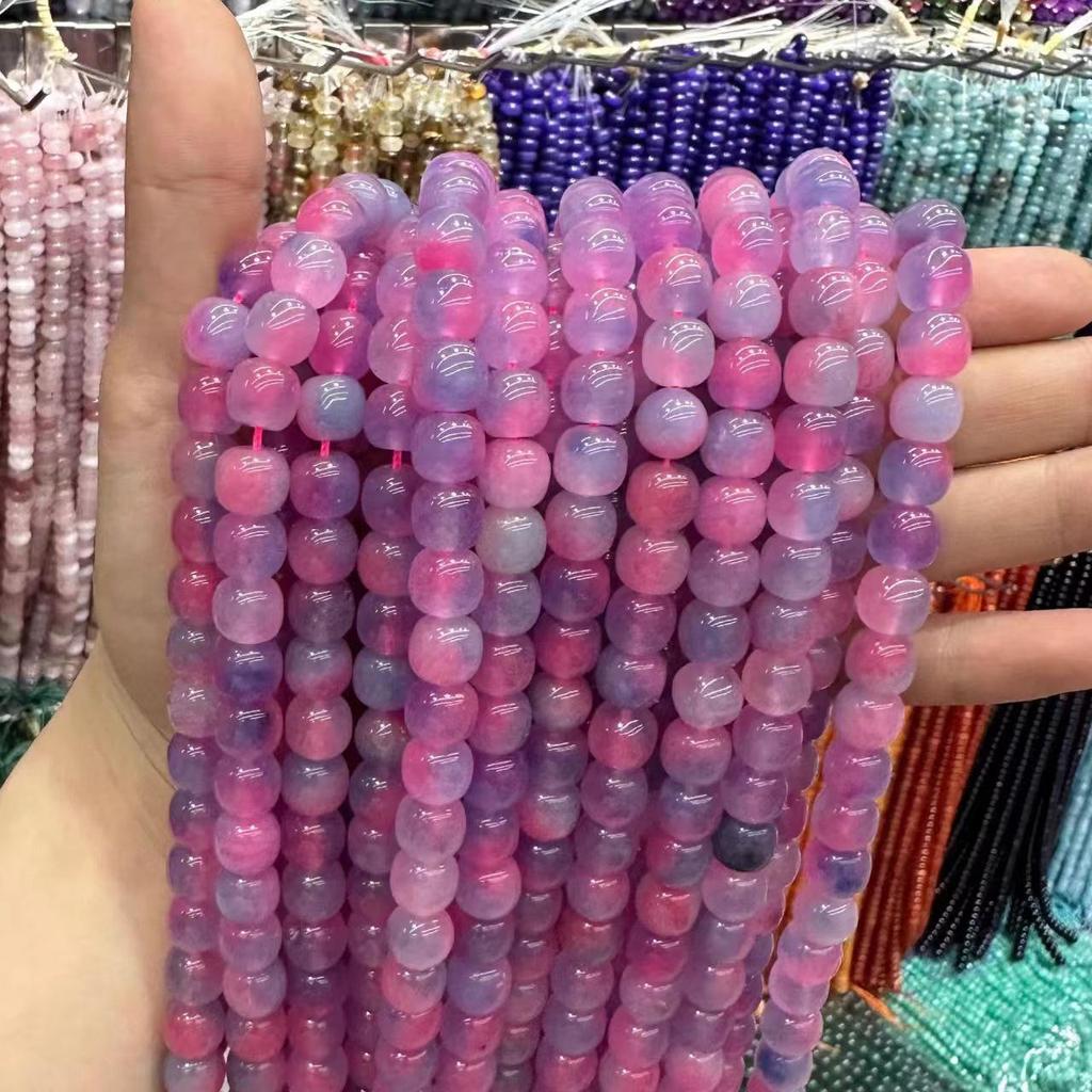 9x10 Natural Chalcedony Beads: Multicolor Morganite, Tourmaline, Amazonite Barrel Beads for DIY Jewelry