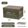 Folding Camping Storage Box with Wooden Lid - Outdoor Picnic & Car Trunk Organizer