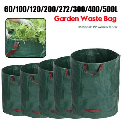 Reusable Garden Bag Large Capacity Leaf Sack Light Trash Can Foldable Garden Garbage Waste Container Storage Bag 60L-500L