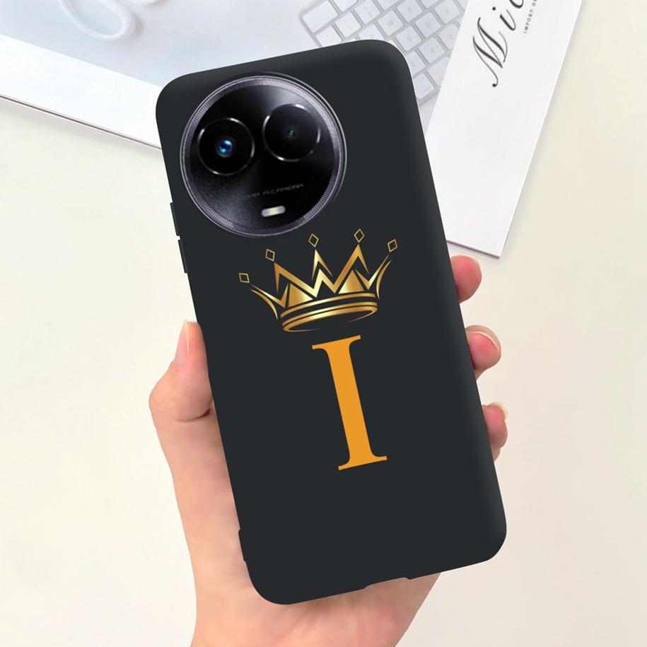 For Realme 11 5G Case Cute Crown Letters Silicone Soft TPU Shockproof Cover For Realme 11X 5G RMX3785 Funda Realme11 Phone Cases