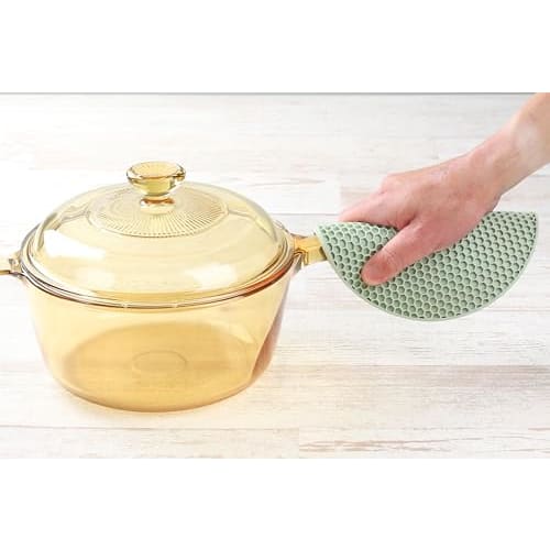 Pearl Metal Silicone Pot Holder with Bottle Opener, Green, Natural Cook Pure, HC-133