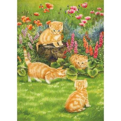 APPLEONE Kitten and the Sunny Garden Jigsaw Puzzle X 38 Made In Japan 500-333 (Janet Pidou) 500-Piece (53 Cm)
