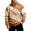 Men's Casual Zip-Up Lined Sweatshirt with Stand Collar Long Sleeve Print for Fall and Winter