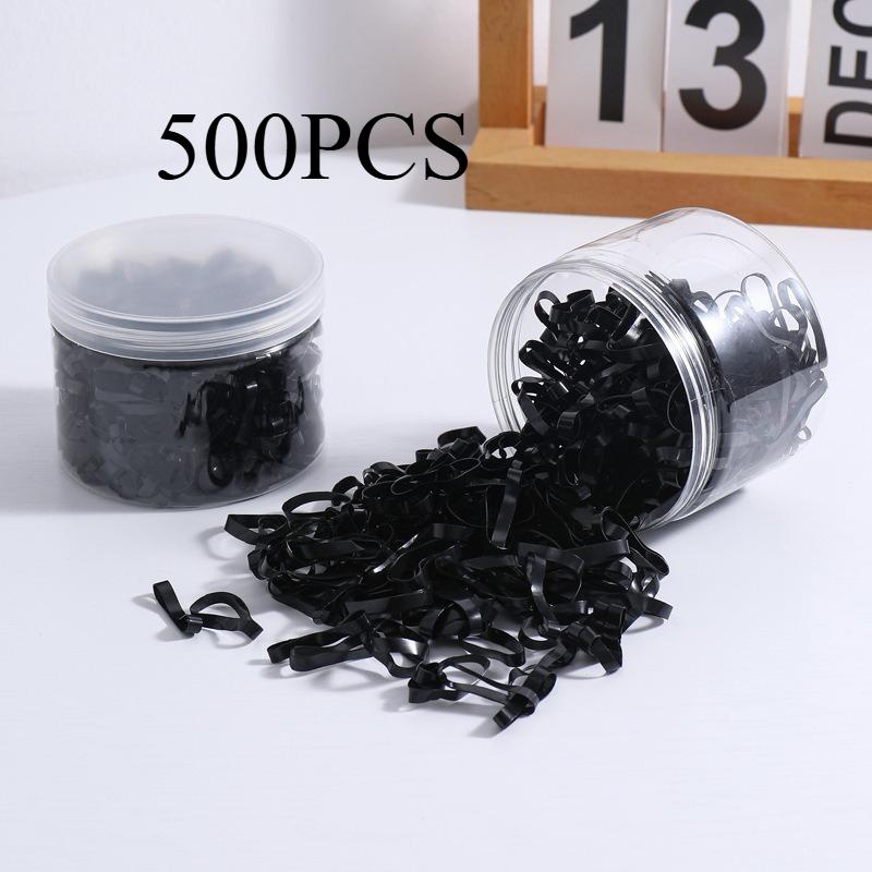 

500PCS.Wide & Thick Unbreakable Disposable Hair Elastics: High Elasticity Hair Ties, Gentle&Non-damaging Hair Accessories