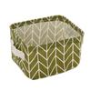 Small Storage Basket Cotton Linen Mini Storage Bin Organizer with Handle for Shelves and Desks