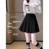 High-Waisted Pleated Chenille A-Line Skirt for Tall Women - Anti-Exposure, Corduroy, Short, Suitable for Spring and Autumn.