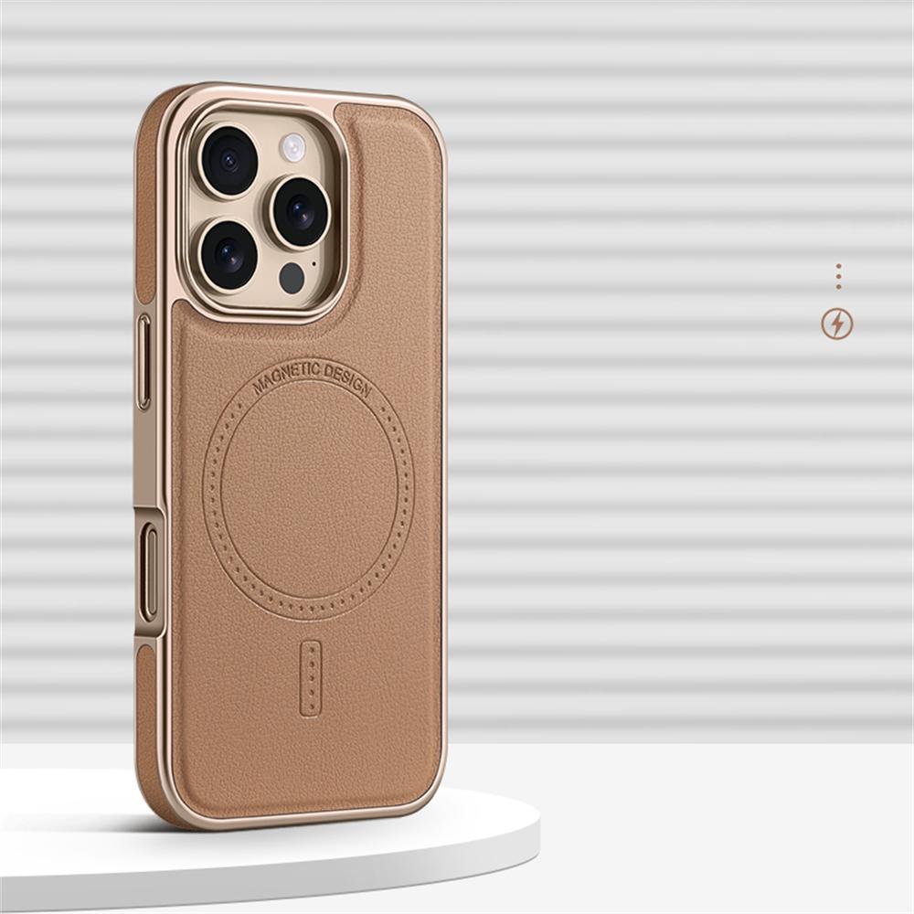 

Премиальный Чехол-Книжка из Кожи с Магнитной Застежкой и Покрытием для iPhone 17 16 15 14 13 Pro Max Plus 17Air Для Magsafe Ударопрочный Чехол For iPhone 15 ProMax