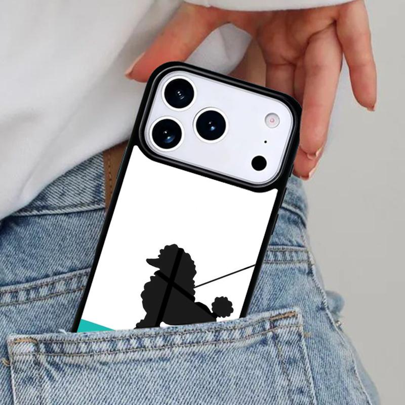 Cartoon Poodles Pattern Phone Case for iPhone 16e 15 14 13 12 17 Pro Max Plus Air 17pro Cover Coque