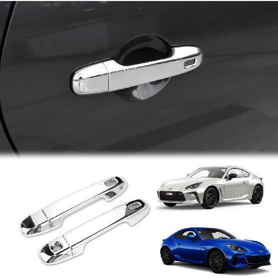 KUNGKIC Car Door Handle Cover Protector for 2021 2022 2023 2024 2025 Toyota GR86 Subaru BRZ Exterior Accessories Handle Cover Frame Trim Kit ABS серебряный