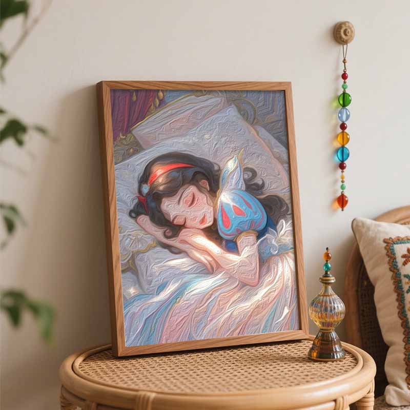 Disney Digital Oil Painting Snow White Sleeping Princess Art Handmade Diy Gift Home Decoration