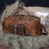 Personalized Full Grain Leather Duffle Bag: Travel Weekender Carry-on