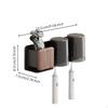 Electric Toothbrush Holder Bathroom Organizer, NoDrill Walnut Wood Storage Rack, Toothpaste Mug