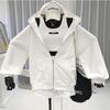 Women's Sporty Hooded Three-Piece Set: Spring & Autumn Casual Vest, Fitness Running Sweatshirt, and Shorts for a Youthful Look.