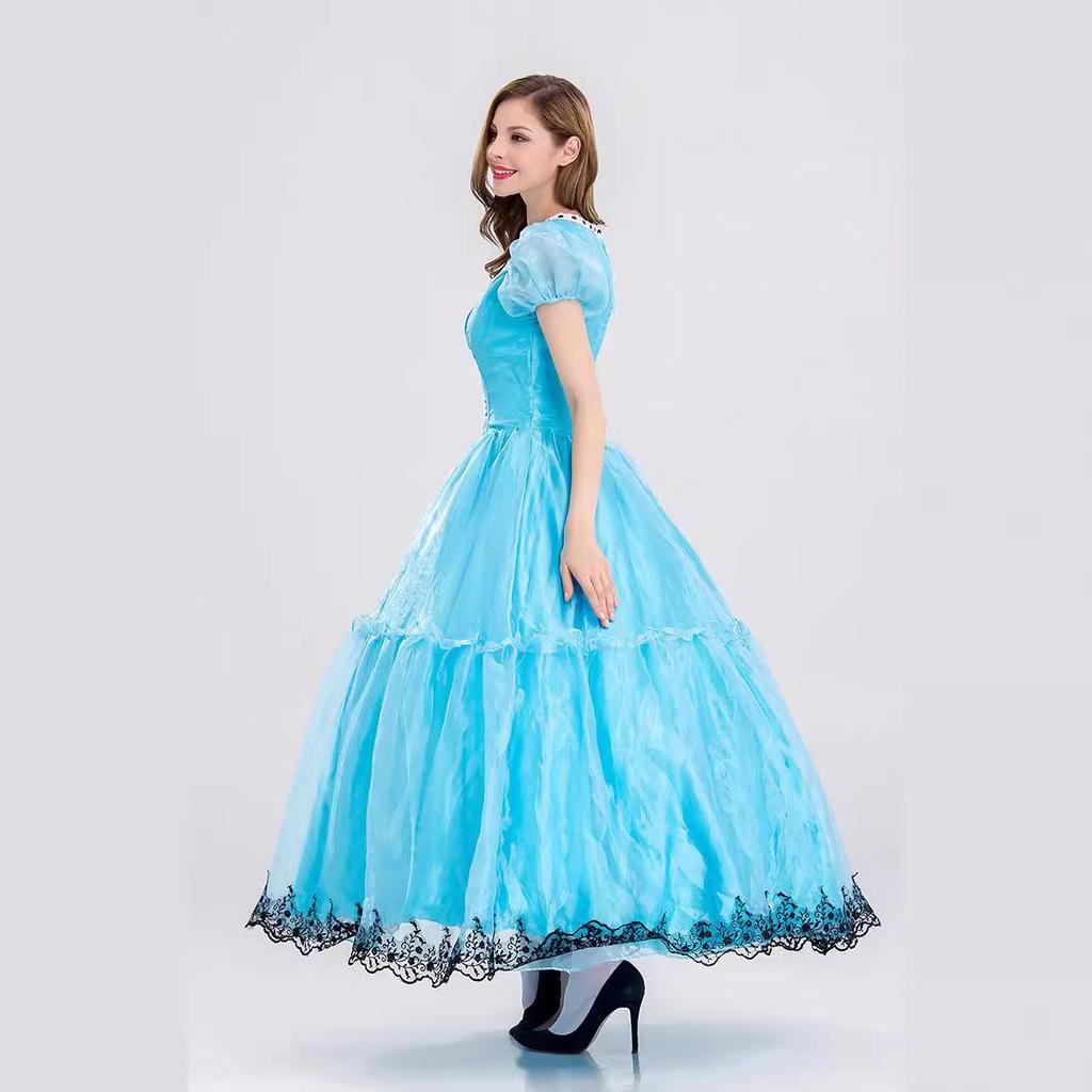 2025 Enchanting Halloween Blue Fairytale Princess Costume Outfit