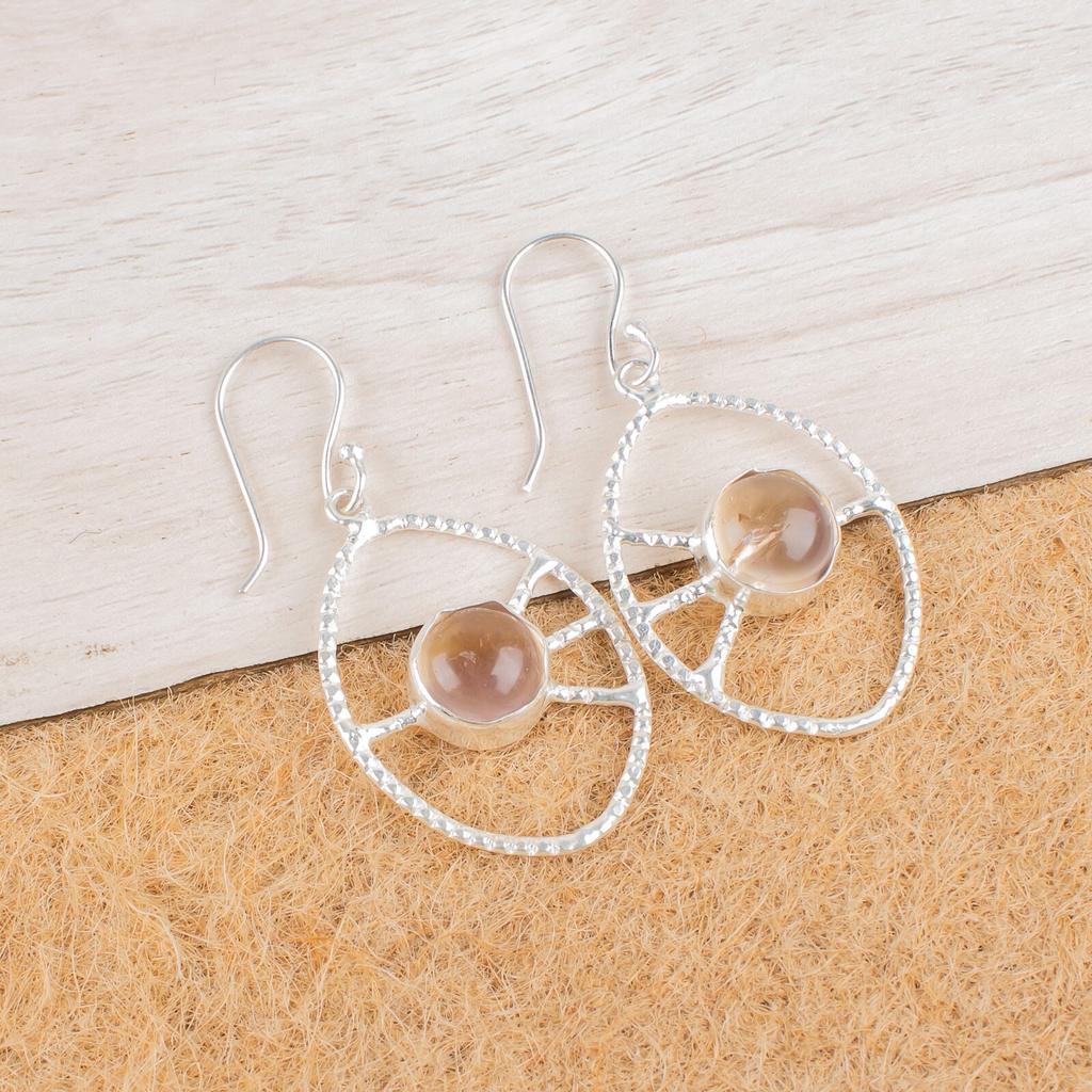 Natural Ametrine Gemstone 925 Sterling Silver Jewelry Handcrafted Earrings 2.00" EE-52-24
